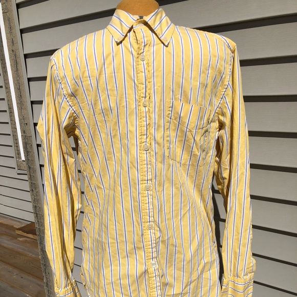 J.Crew tailored fit button down yellow striped - Picture 2 of 8